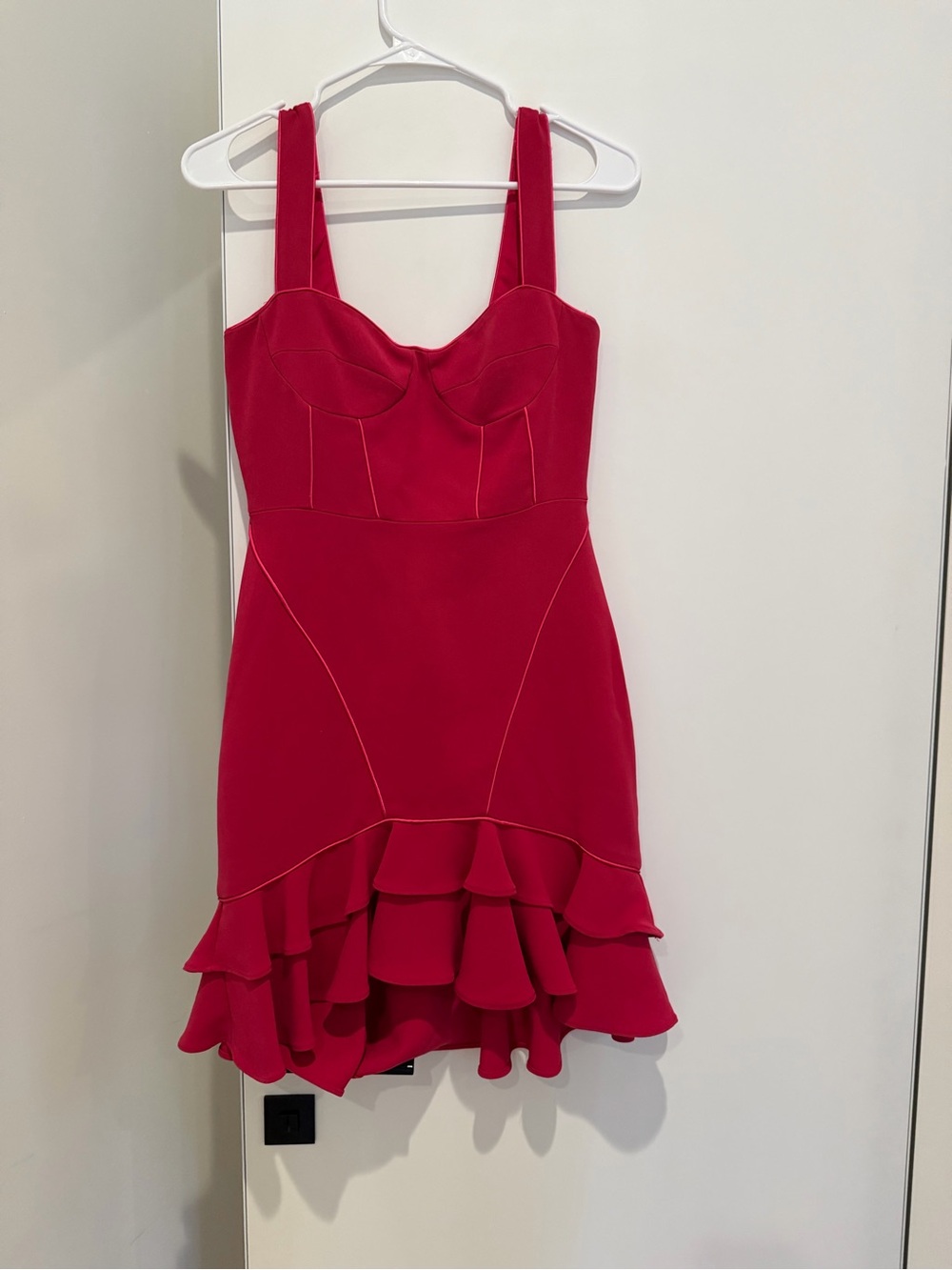 Vintage Jonathan Simkhai short pink ruffled bustier dress